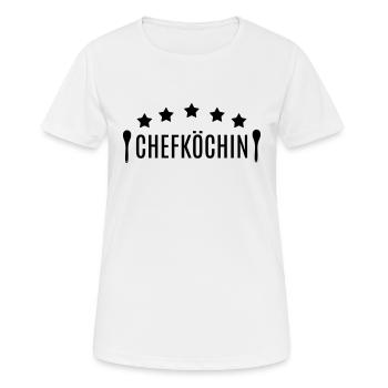 Chefköchin Beste Köchin Sterneköchin Mama Oma Küch - Frauen T-Shirt atmungsaktiv - Weiß - Vorne - AI Model Female 172 dark (172cm)