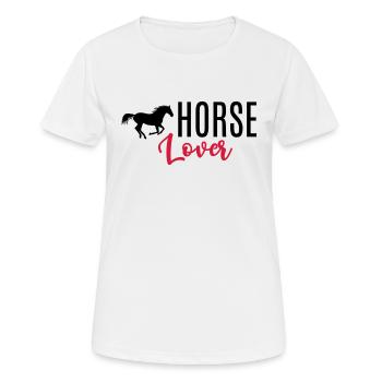 Cadeau équestre de cavalier amateur de cheval - T-shirt respirant Femme - blanc - Devant - AI Model Female 172 dark (172cm)