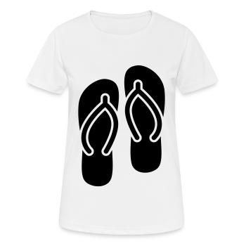 Flip-flops icon - Women's Breathable T-Shirt - white - Front - AI Model Female 172 dark (172cm)