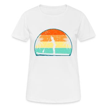 Rétro paddle paddle surf paddle surf paddle surf - T-shirt respirant Femme - blanc - Devant - AI Model Female 172 dark (172cm)