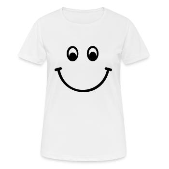 Smiley - Frauen T-Shirt atmungsaktiv - Weiß - Vorne - AI Model Female 172 dark (172cm)
