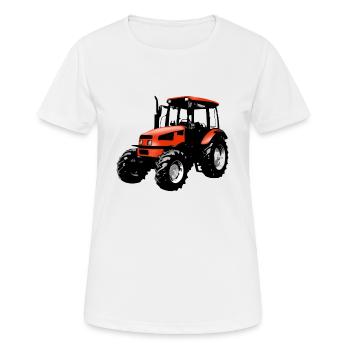 Trecker, Traktor, Schlepper - rot - Frauen T-Shirt atmungsaktiv - Weiß - Vorne - AI Model Female 172 dark (172cm)