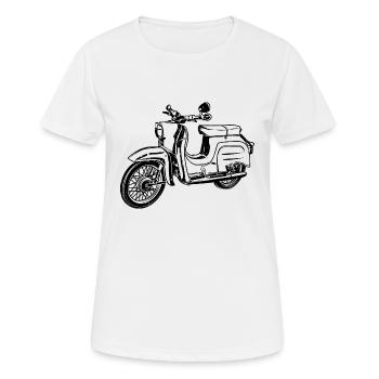 Simson Schwalbe KR51 Silhouette - Frauen T-Shirt atmungsaktiv - Weiß - Vorne - AI Model Female 172 dark (172cm)