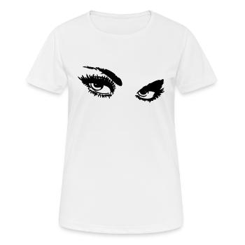 Regard femme / Yeux / sourcils / Fille - T-shirt respirant Femme - blanc - Devant - AI Model Female 172 dark (172cm)