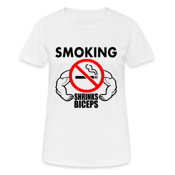 Smoking shrinks the biceps - T-shirt respirant Femme - blanc - Devant - AI Model Female 172 dark (172cm)
