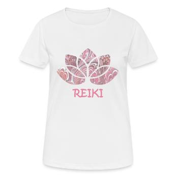 reiki mit lotus e 65 - Frauen T-Shirt atmungsaktiv - Weiß - Vorne - AI Model Female 172 dark (172cm)