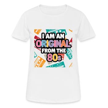 80er Jahre Musikkassette Cool Original Geburtstag - Frauen T-Shirt atmungsaktiv - Weiß - Vorne - AI Model Female 172 dark (172cm)