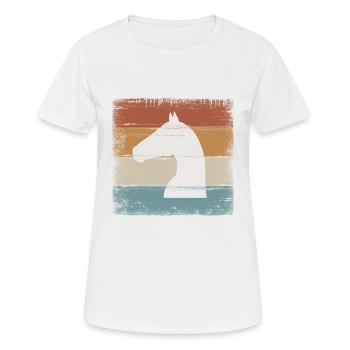 Cheval équitation équitation cadeau tête de cheval - T-shirt respirant Femme - blanc - Devant - AI Model Female 172 dark (172cm)