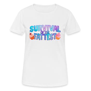 Survival of the Fattest - T-shirt respirant Femme - blanc - Devant - AI Model Female 172 dark (172cm)