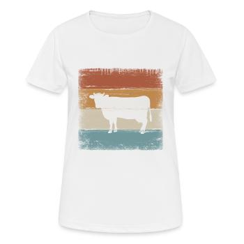 Vache ferme Animaux Agriculture Cadeau - T-shirt respirant Femme - blanc - Devant - AI Model Female 172 dark (172cm)