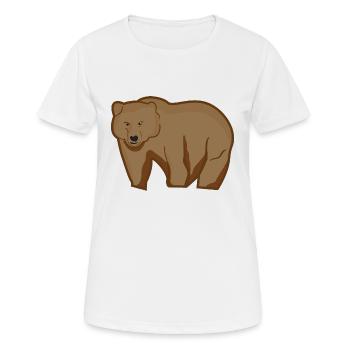 Ours Grizzly - T-shirt respirant Femme - blanc - Devant - AI Model Female 172 dark (172cm)