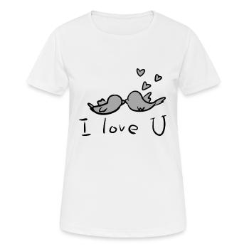 ich liebe dich vögel pärchen tiere - Frauen T-Shirt atmungsaktiv - Weiß - Vorne - AI Model Female 172 dark (172cm)