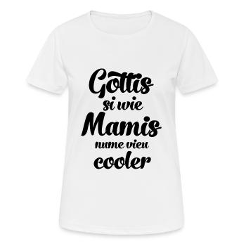 Gottis si wie Mamis nume vieu cooler Gotti Schweiz - Frauen T-Shirt atmungsaktiv - Weiß - Vorne - AI Model Female 172 dark (172cm)