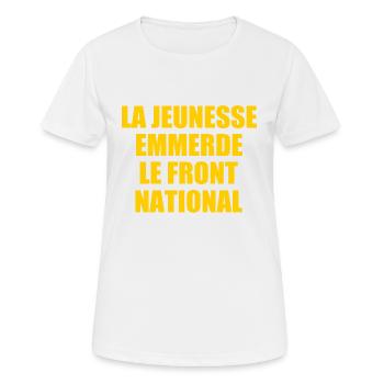 la jeunesse emmerde front national - T-shirt respirant Femme - blanc - Devant - AI Model Female 172 dark (172cm)