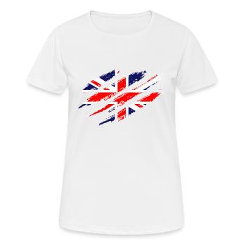 Union Jack Flag Great Britain Flag Scratch UK - Women's Breathable T-Shirt - white - Front - AI Model Female 172 dark (172cm)
