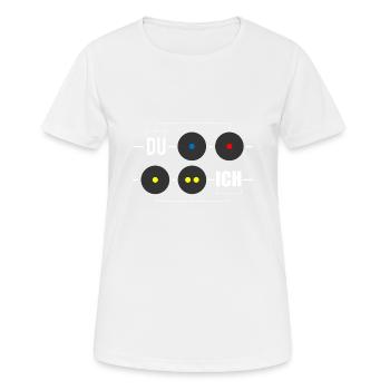 Squash Ball - Frauen T-Shirt atmungsaktiv - Weiß - Vorne - AI Model Female 172 dark (172cm)