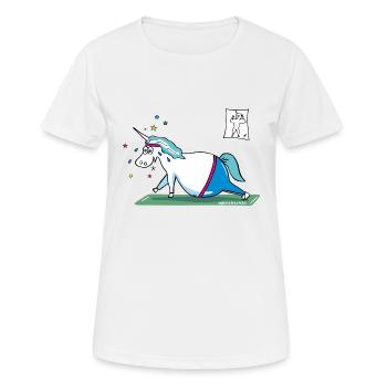 "Fluffy" fat unicorn - Women's Breathable T-Shirt - white - Front - AI Model Female 172 dark (172cm)