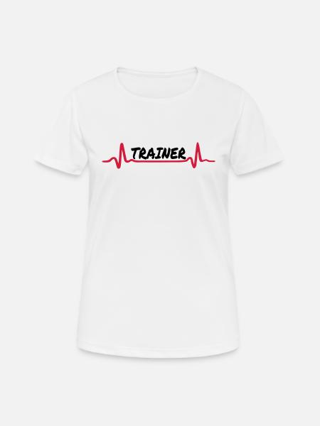 Fitness - Trainer - Frauen T-Shirt atmungsaktiv - Weiß