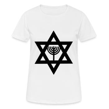 Star of David Judaism Menorah - Women's Breathable T-Shirt - white - Front - AI Model Female 172 dark (172cm)
