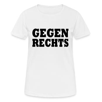 Gegen rechts - Frauen T-Shirt atmungsaktiv - Weiß - Vorne - AI Model Female 172 dark (172cm)