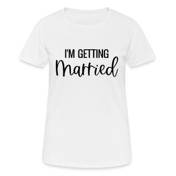 Je me marie mariée mariée mariage enterrement de vie de garçon - T-shirt respirant Femme - blanc - Devant - AI Model Female 172 dark (172cm)