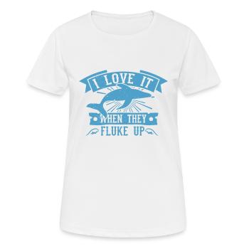 Rorqual bleu pour béluga et mammifères marins - T-shirt respirant Femme - blanc - Devant - AI Model Female 172 dark (172cm)