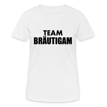 Team bräutigam - Frauen T-Shirt atmungsaktiv - Weiß - Vorne - AI Model Female 172 dark (172cm)