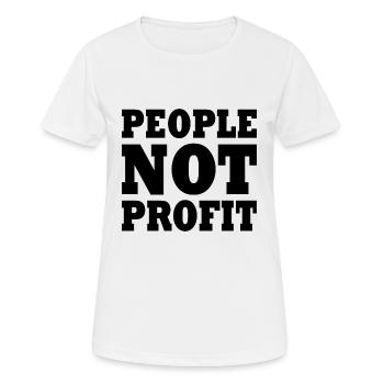 People not profit - T-shirt respirant Femme - blanc - Devant - AI Model Female 172 dark (172cm)