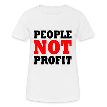 People not profit - T-shirt respirant Femme - blanc - Devant - AI Model Female 172 dark (172cm)