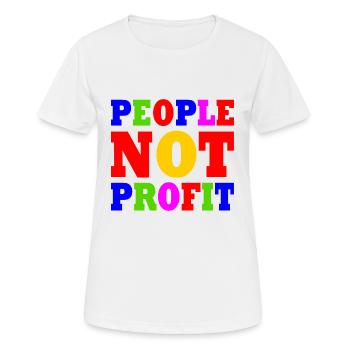 People not profit - T-shirt respirant Femme - blanc - Devant - AI Model Female 172 dark (172cm)