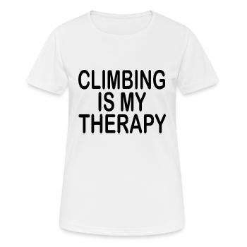 climbing - Women's Breathable T-Shirt - white - Front - AI Model Female 172 dark (172cm)