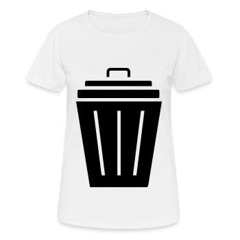 Icône de la poubelle - T-shirt respirant Femme - blanc - Devant - AI Model Female 172 dark (172cm)