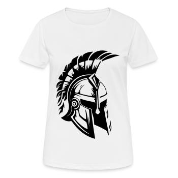 Spartaner Helm Gladiator Sparta - Frauen T-Shirt atmungsaktiv - Weiß - Vorne - AI Model Female 172 dark (172cm)