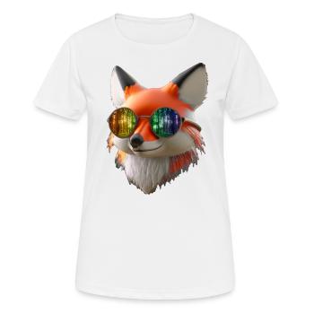 Fox head with sunglasses - Women's Breathable T-Shirt - white - Front - AI Model Female 172 dark (172cm)