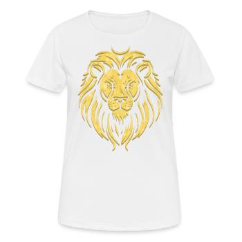 Lion d’or | Tête de Lion Or - T-shirt respirant Femme - blanc - Devant - AI Model Female 172 dark (172cm)