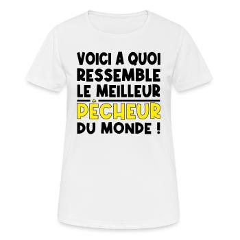Le meilleur pêcheur - T-shirt respirant Femme - blanc - Devant - AI Model Female 172 dark (172cm)