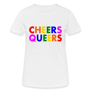 Cheers queers - T-shirt respirant Femme - blanc - Devant - AI Model Female 172 dark (172cm)