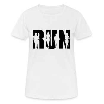Run, Running Team, Runner - T-shirt respirant Femme - blanc - Devant - AI Model Female 172 dark (172cm)