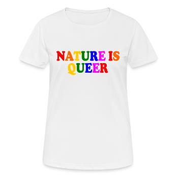 Nature is queer - Frauen T-Shirt atmungsaktiv - Weiß - Vorne - AI Model Female 172 dark (172cm)