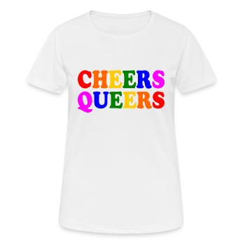 Cheers queers - T-shirt respirant Femme - blanc - Devant - AI Model Female 172 dark (172cm)