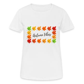 Autumn Vibes Leaves - Frauen T-Shirt atmungsaktiv - Weiß - Vorne - AI Model Female 172 dark (172cm)