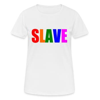 Slave - Frauen T-Shirt atmungsaktiv - Weiß - Vorne - AI Model Female 172 dark (172cm)