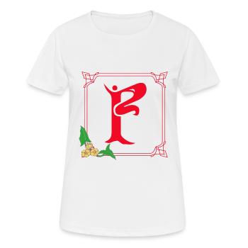 jugendstil f rot - Frauen T-Shirt atmungsaktiv - Weiß - Vorne - AI Model Female 172 dark (172cm)