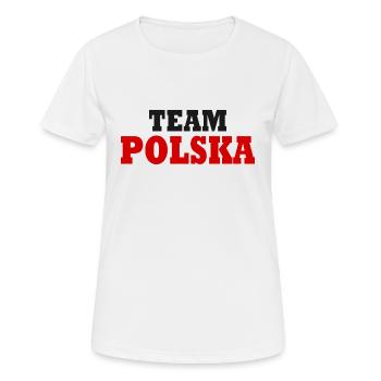 Team polska - Frauen T-Shirt atmungsaktiv - Weiß - Vorne - AI Model Female 172 dark (172cm)