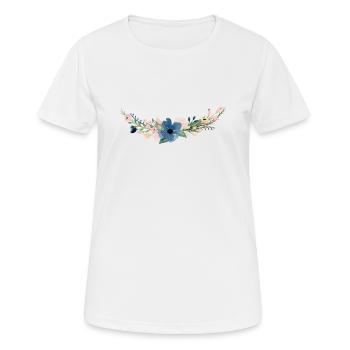 Aquarellblumen / Watercolor Flowers - Frauen T-Shirt atmungsaktiv - Weiß - Vorne - AI Model Female 172 dark (172cm)