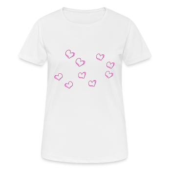 rosa herzen linie herz muster - Frauen T-Shirt atmungsaktiv - Weiß - Vorne - AI Model Female 172 dark (172cm)