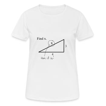 Find X Mathe Witz - Frauen T-Shirt atmungsaktiv - Weiß - Vorne - AI Model Female 172 dark (172cm)