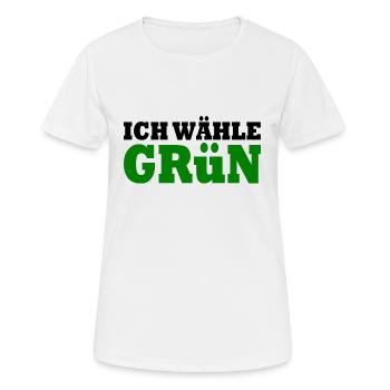 Die grünen - Frauen T-Shirt atmungsaktiv - Weiß - Vorne - AI Model Female 172 dark (172cm)
