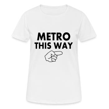 Metro this way - Frauen T-Shirt atmungsaktiv - Weiß - Vorne - AI Model Female 172 dark (172cm)
