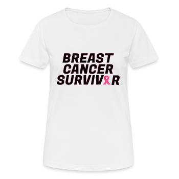 Brustkrebs: Cancer Survivor - Frauen T-Shirt atmungsaktiv - Weiß - Vorne - AI Model Female 172 dark (172cm)